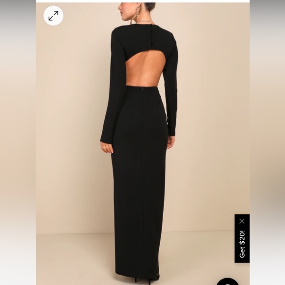 NEW WITH TAGS, Size L, Lulus formal black dress - Picture 4 of 4